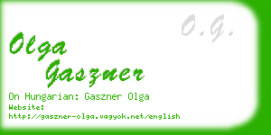 olga gaszner business card